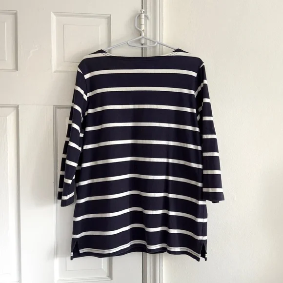 L.L. Bean ‘Mariner Heritage’ Shirt. Navy & White. Women’s Medium - Picture 2 of 4